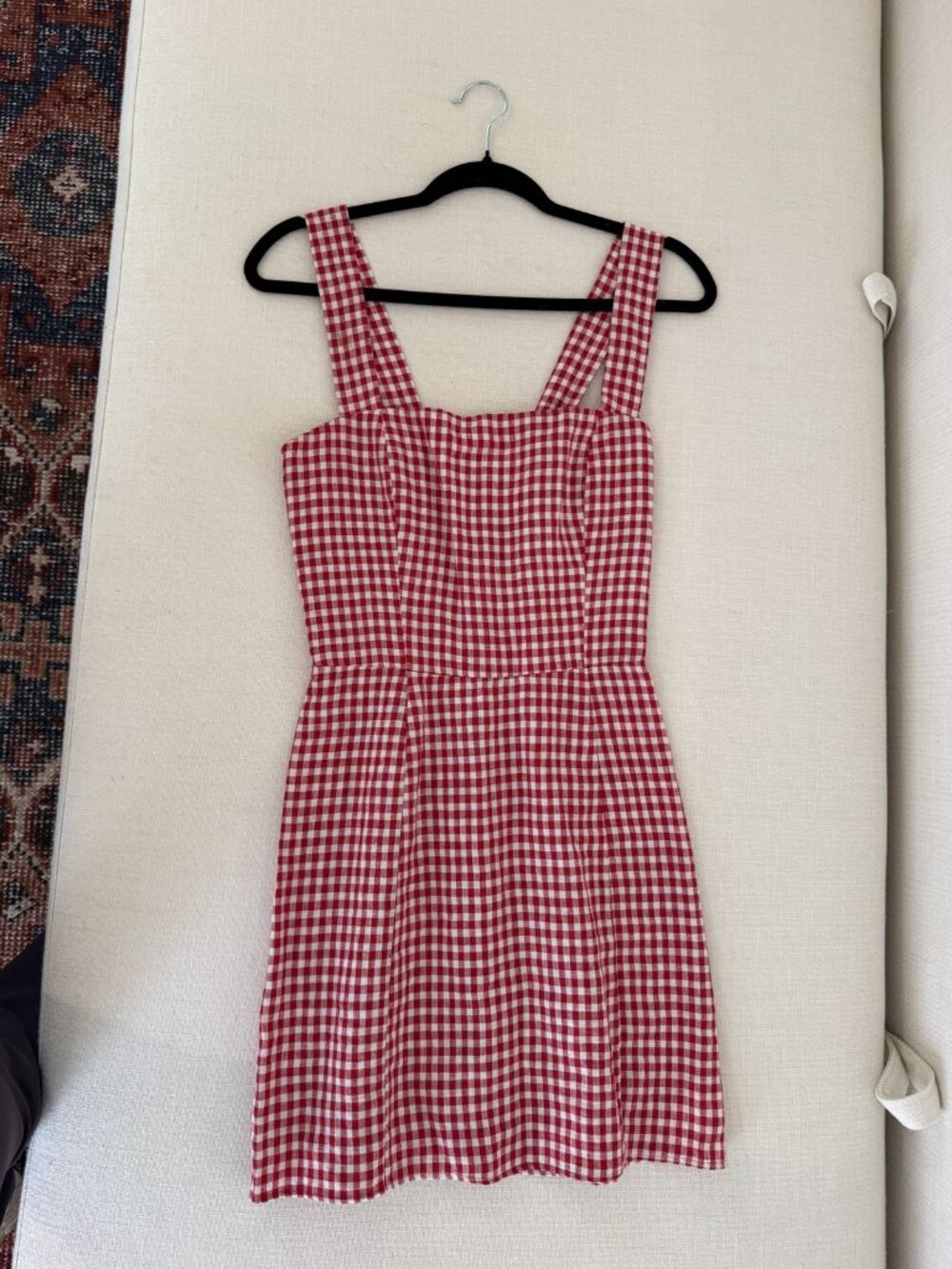 Reformation Celosia Linen Dress Red Gingham Mini Size 6